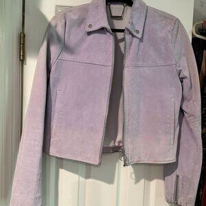 70s Lavender Suede Leather Jacket